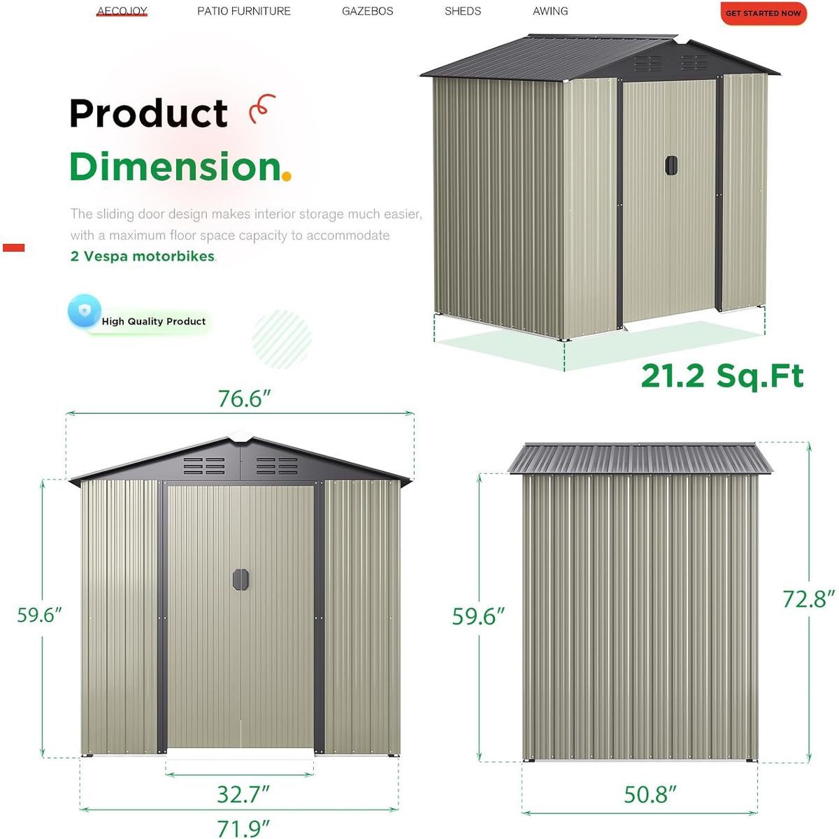  6 x 4 Ft Outdoor Storage Tool Shed  product image