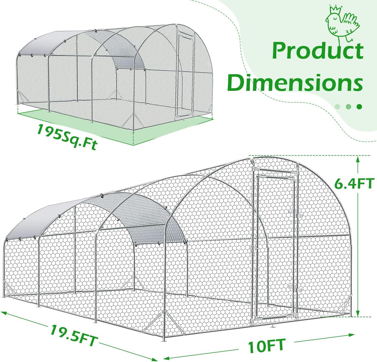 Round-Top Chicken Coop Run product image