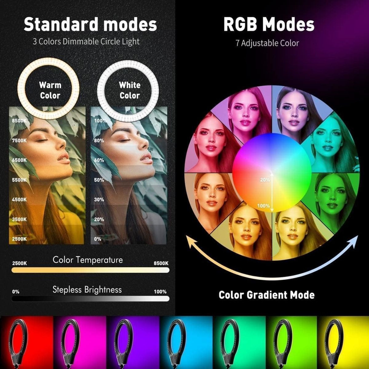 VALUSIN 10" Ring Light with 59" Tripod Stand and Phone Holder product image