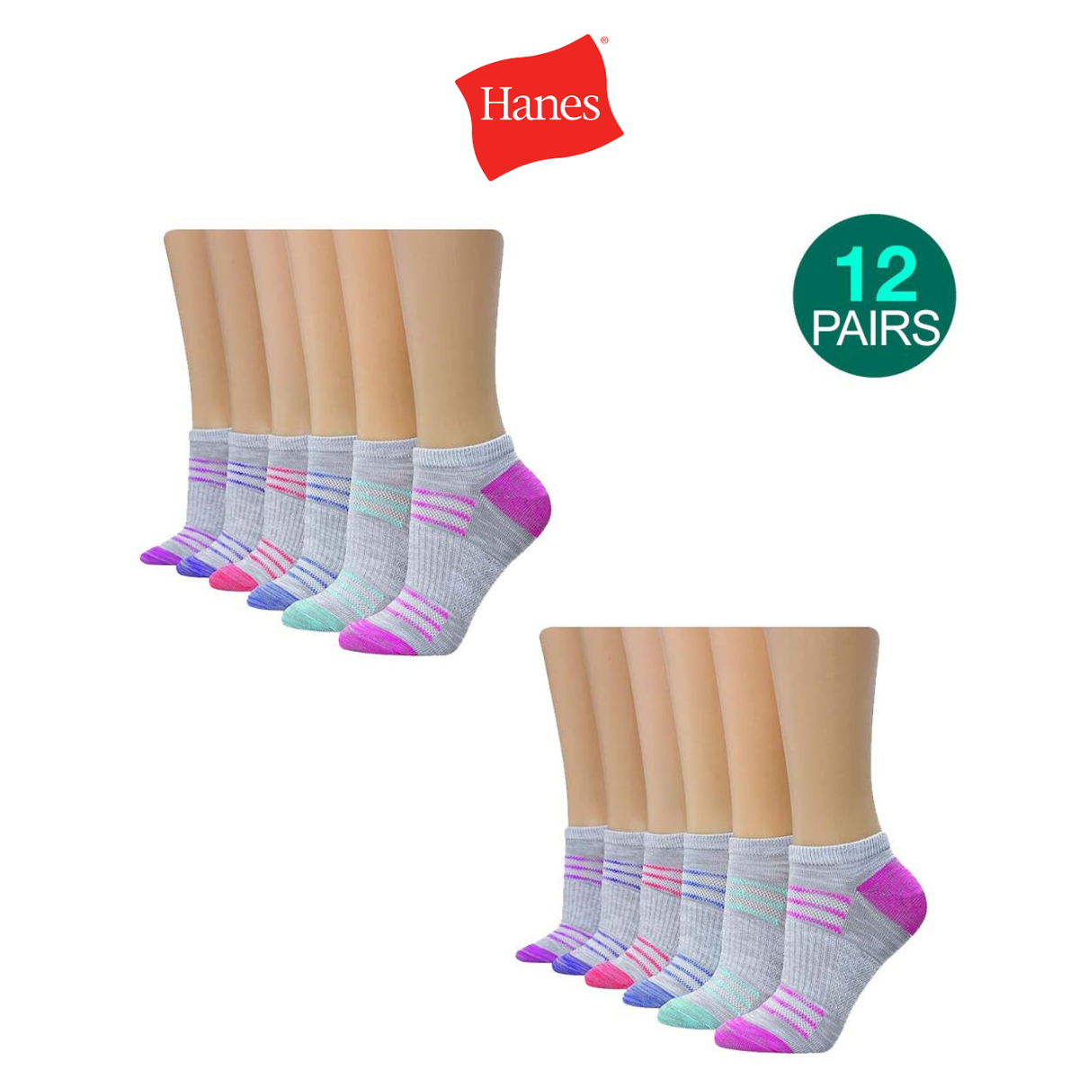 Hanes Xtemp No Show Socks  (12-Pack) product image