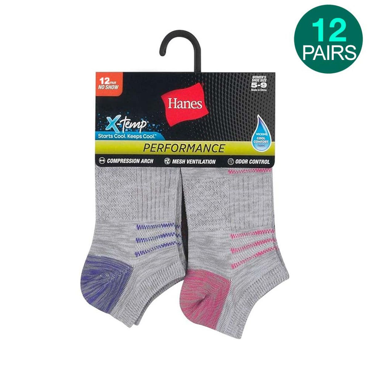 Hanes Xtemp No Show Socks  (12-Pack) product image