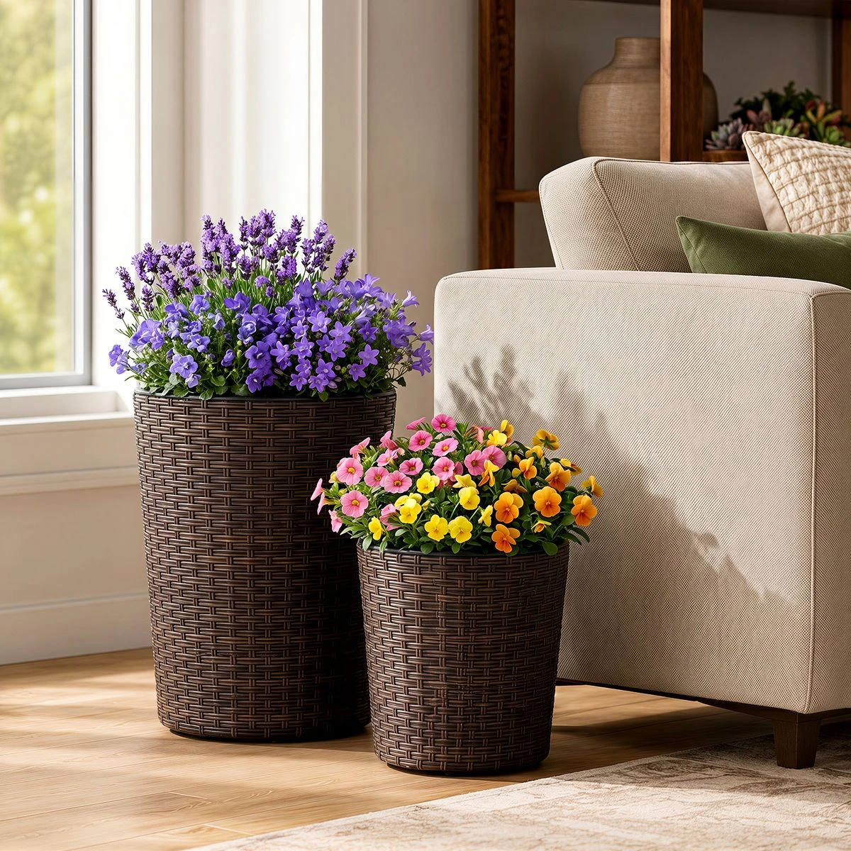 Tapered Rattan Planters (Set of 3) product image