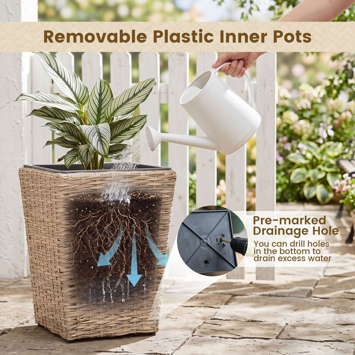 Tapered Rattan Planters (Set of 3) product image
