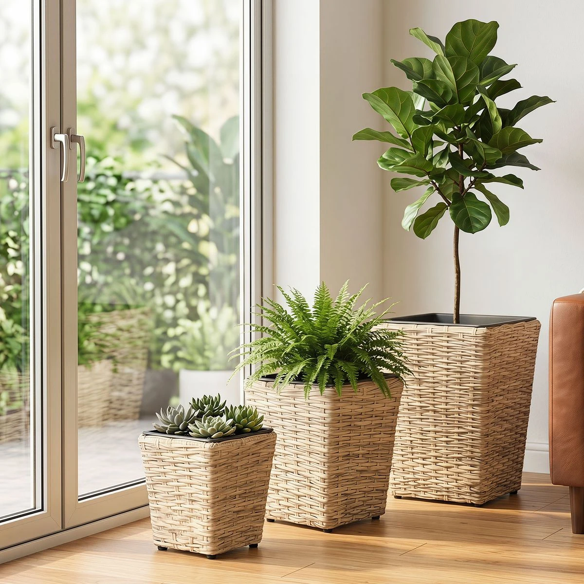 Tapered Rattan Planters (Set of 3) product image