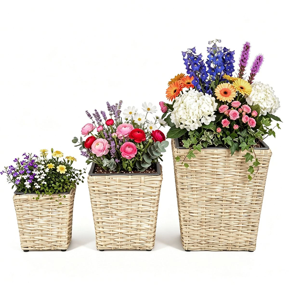Tapered Rattan Planters (Set of 3) product image