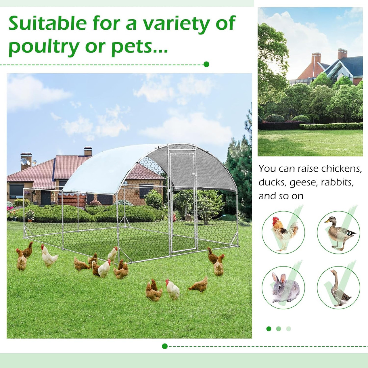 130 Sq.Ft. Large Dome Walk-in Chicken Cage product image