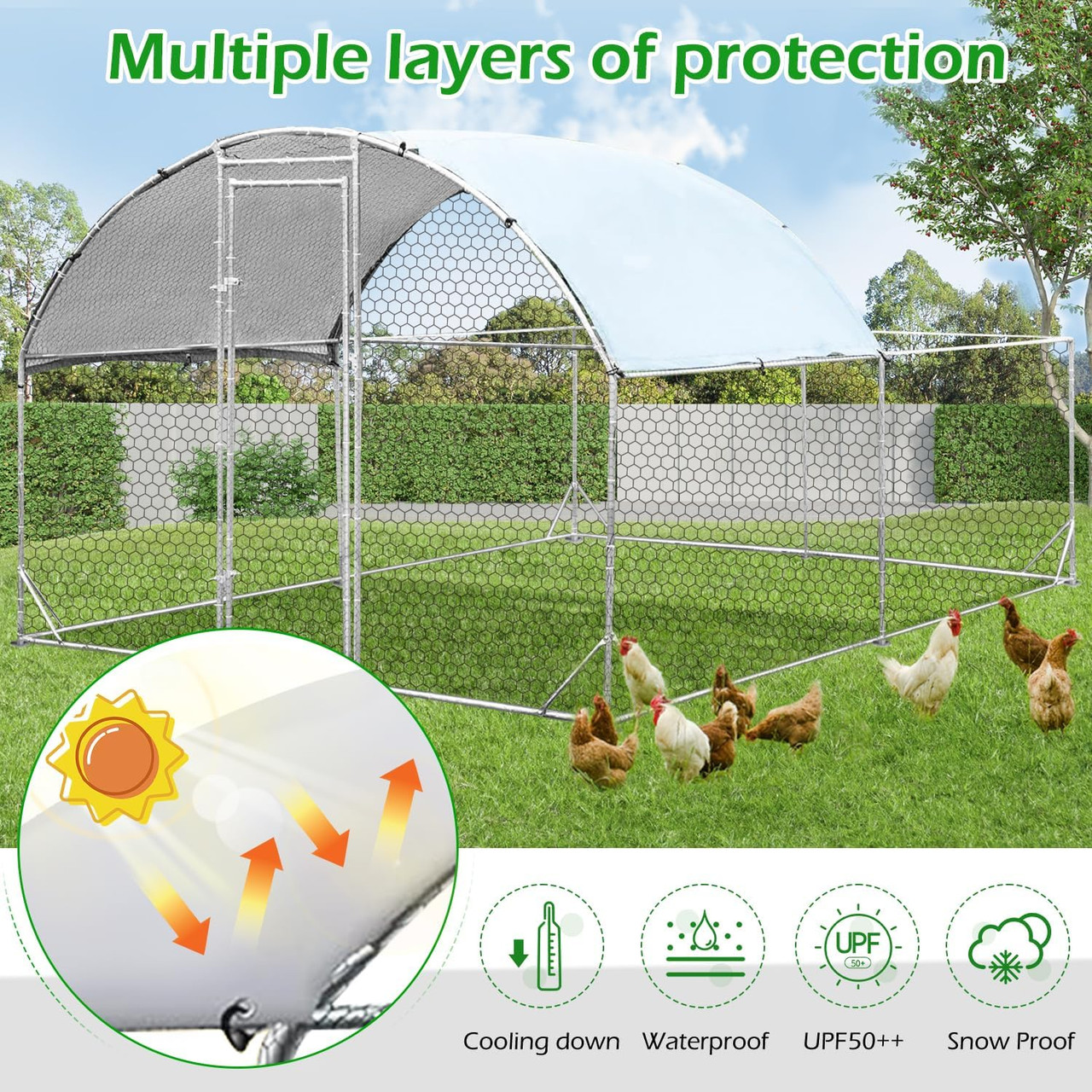 130 Sq.Ft. Large Dome Walk-in Chicken Cage product image