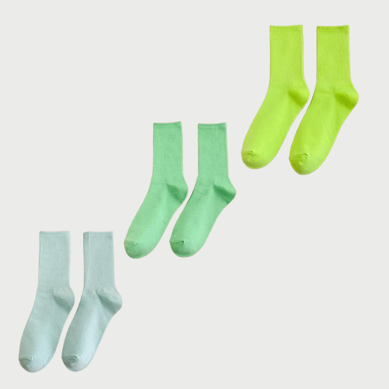 Solid Color Mid-Calf Crew Socks (3‑Pack) product image