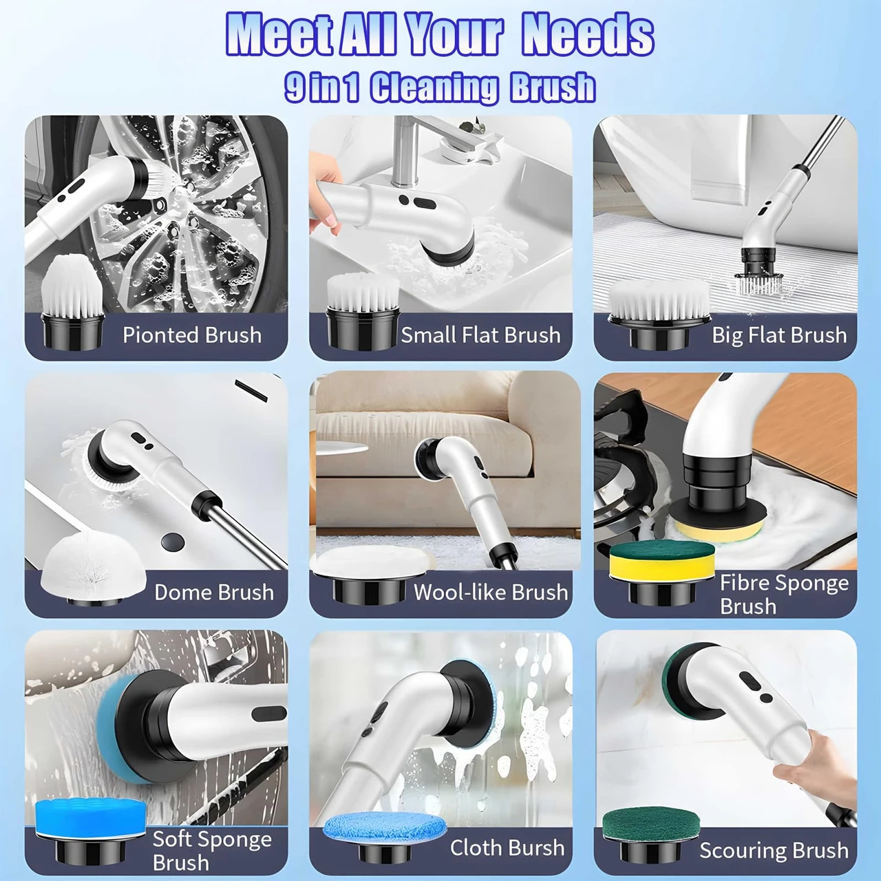 9 in 1 Electric Spin Scrubber product image