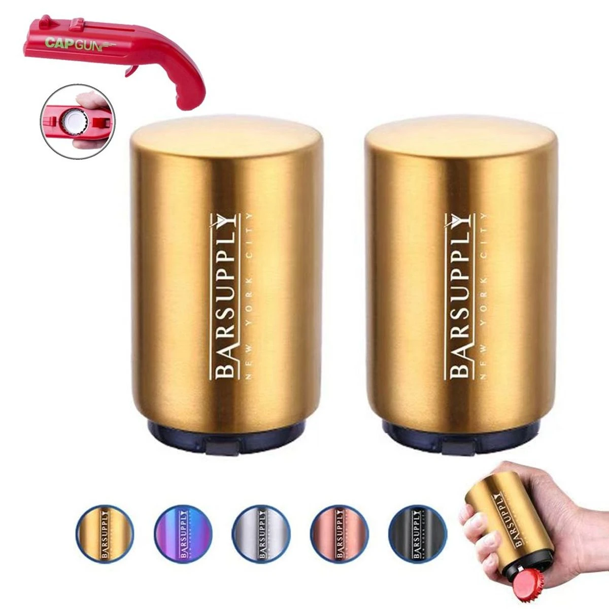 BARSUPPLY Push Down Automatic Magnetic Beer Bottle Opener (2-Pack) product image