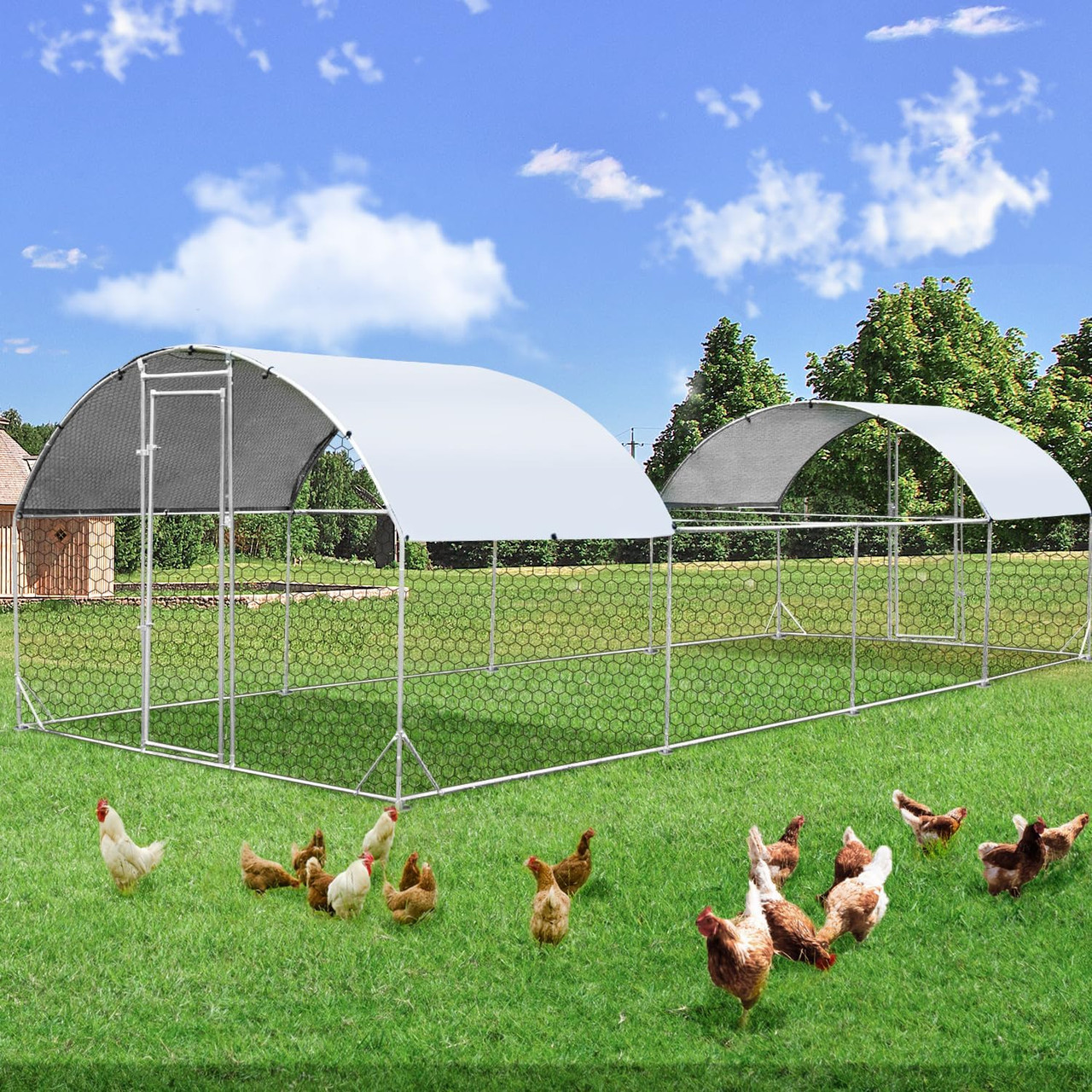 196 Sq.Ft Large Dome Walk-in Metal Chicken Cage product image