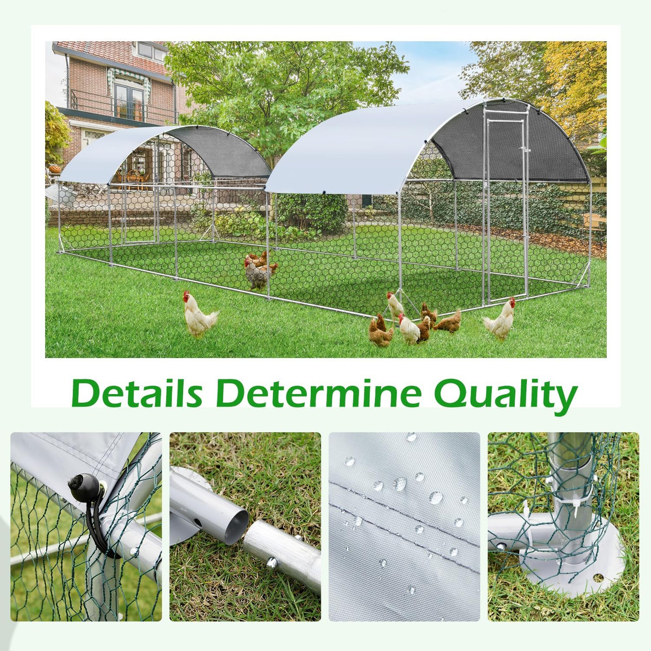 196 Sq.Ft Large Dome Walk-in Metal Chicken Cage product image