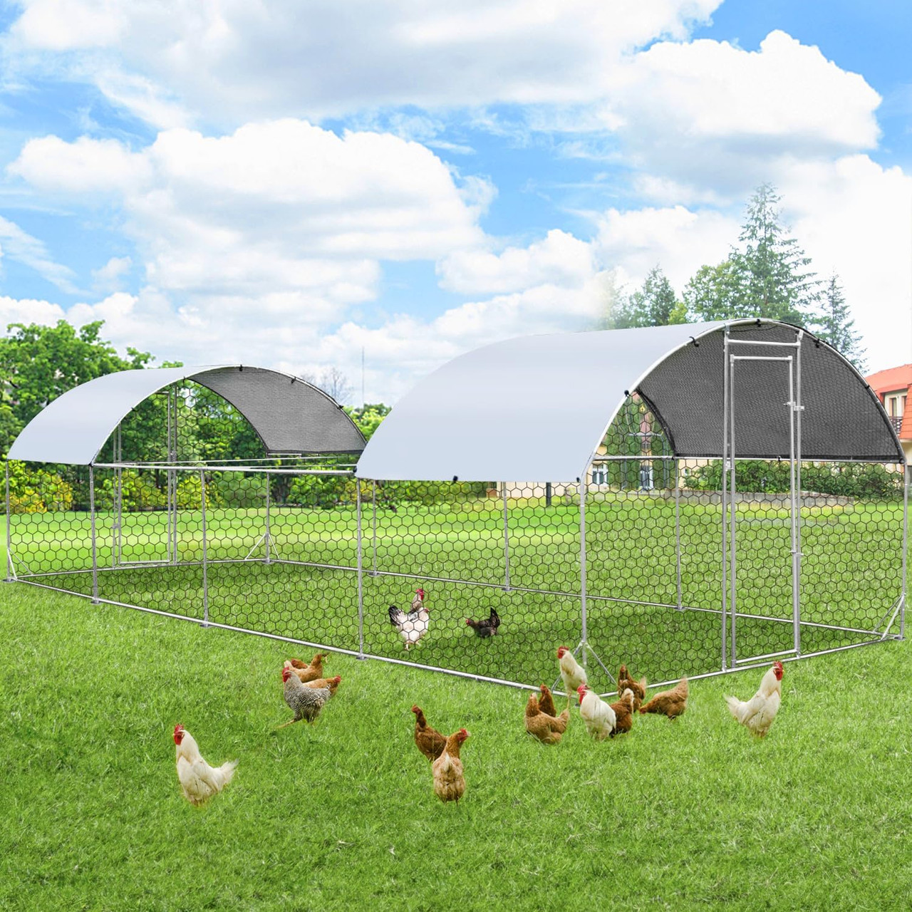 196 Sq.Ft Large Dome Walk-in Metal Chicken Cage product image