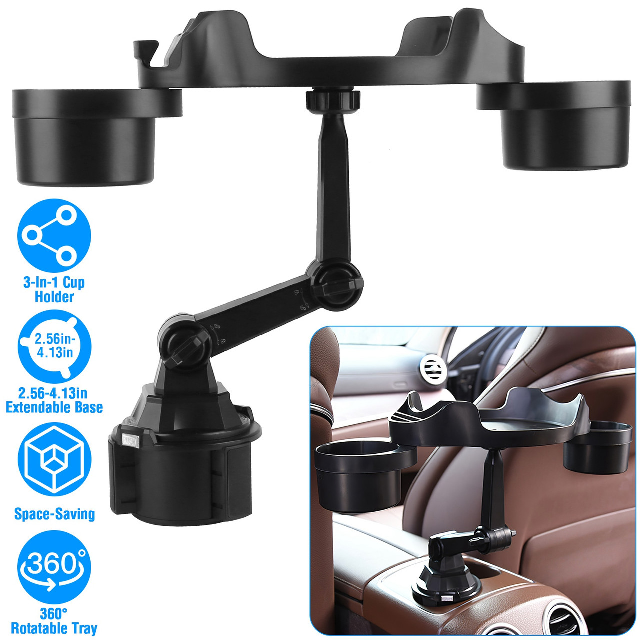 3-in-1 Car Cup Holder Expander product image