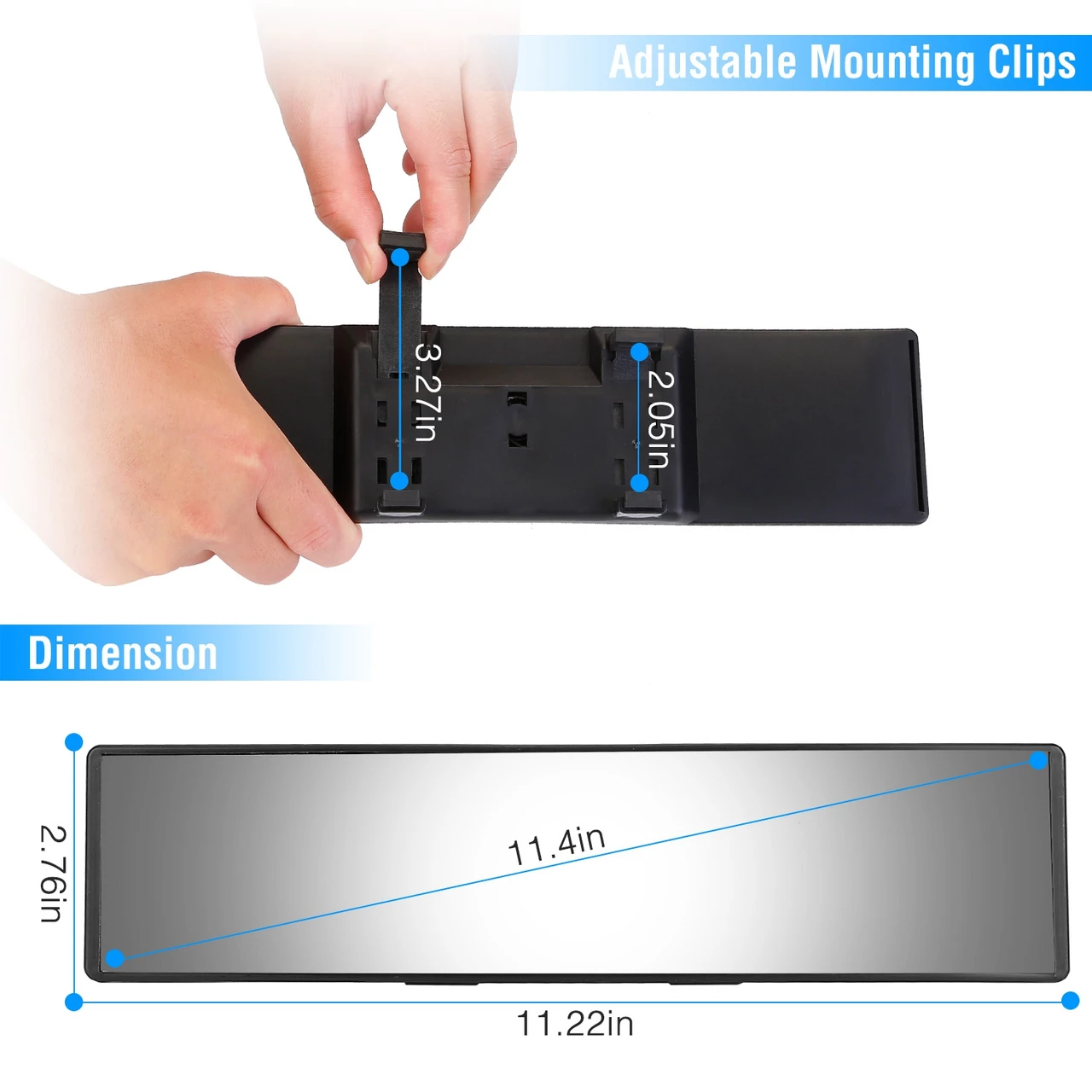 Clip-On Convex Rear View Car Mirror product image