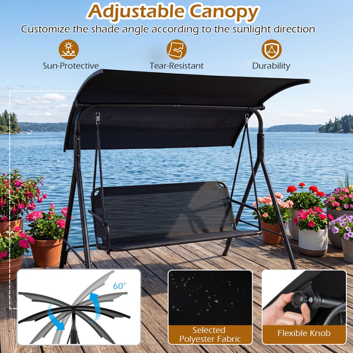 3-Seat Patio Swing  product image