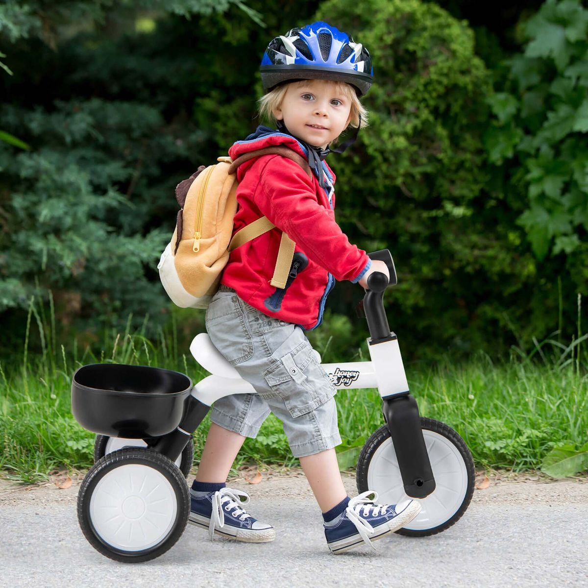 Honeyjoy 2-In-1 Kids' Auxiliary Tricycle product image