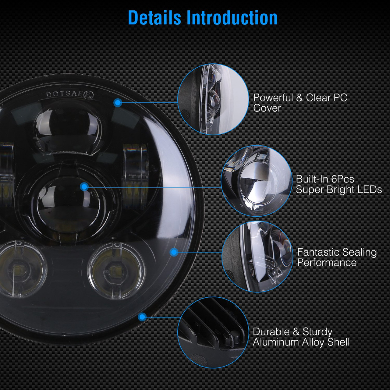 LED Projector Motorcycle Headlight product image