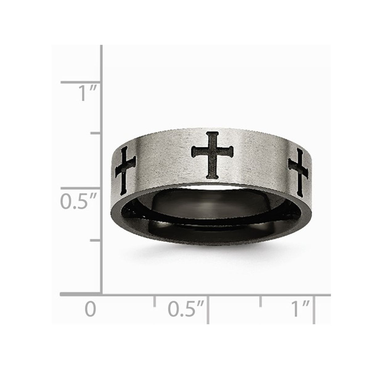 Men's Titanium Cross 7mm Brushed Wedding Band Ring product image