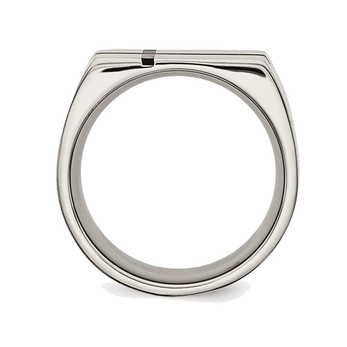 Men's Chisel Titanium 10mm Black Enamel Cross Brushed Wedding Band Ring product image