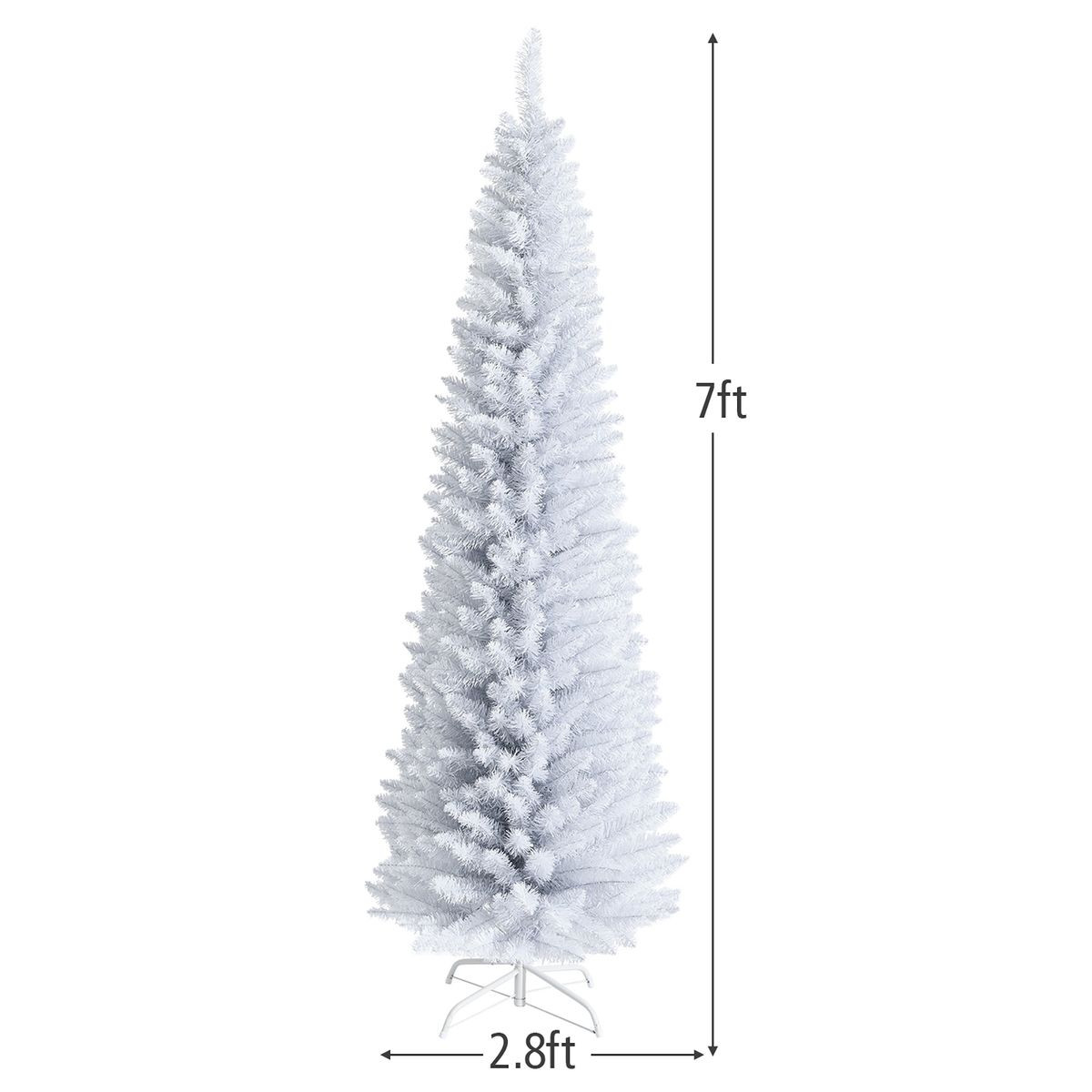 7ft Unlit Artificial Pencil Christmas Tree with Metal Stand product image
