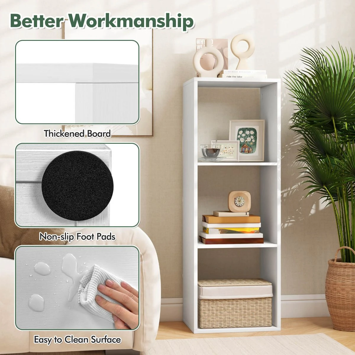 3-Cube Open Back Bookshelf  product image