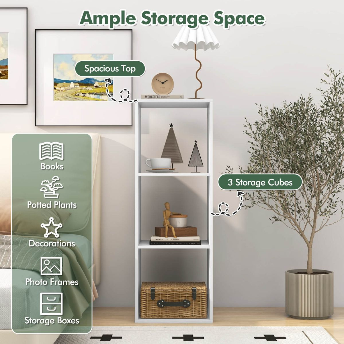 3-Cube Open Back Bookshelf  product image