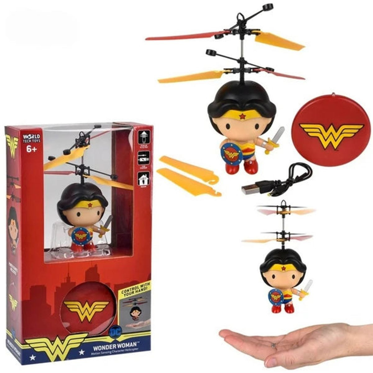 DC Heroes 3.5" Flying Hand-Controlled Helicopter with Remote product image