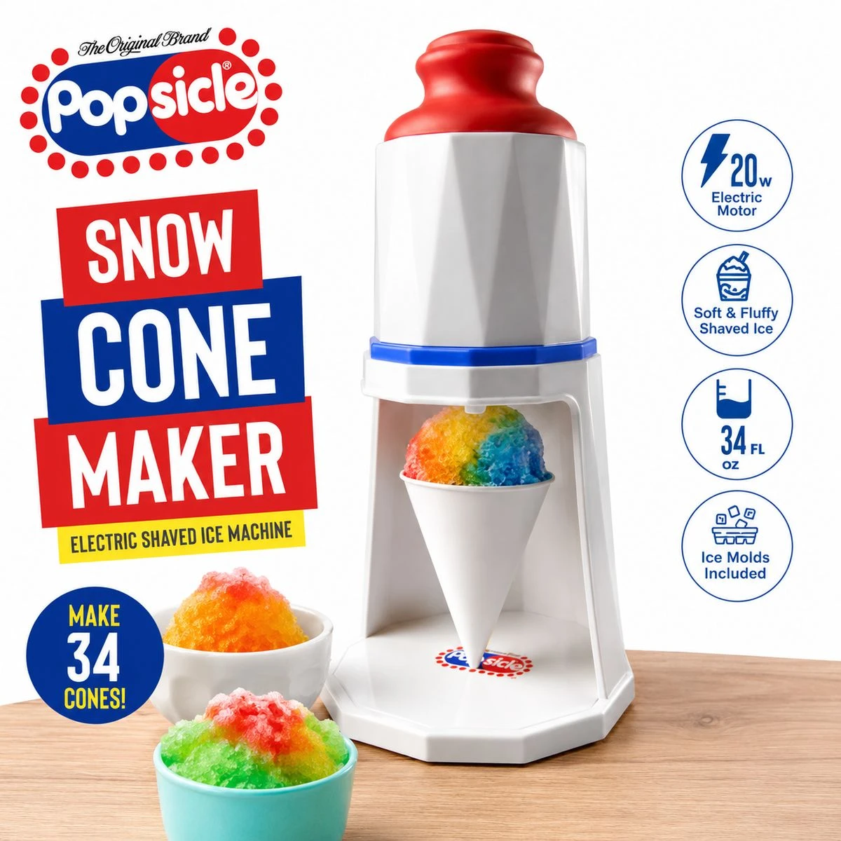Popsicle Snow Cone Maker Electric Ice Shaver  product image