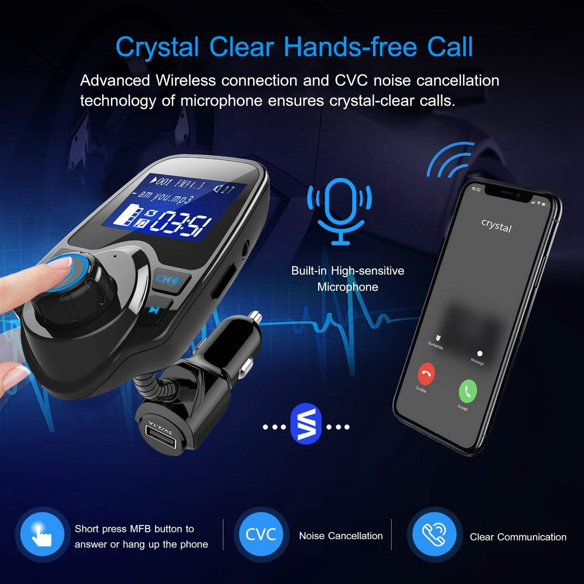 Wireless Car FM Transmitter product image