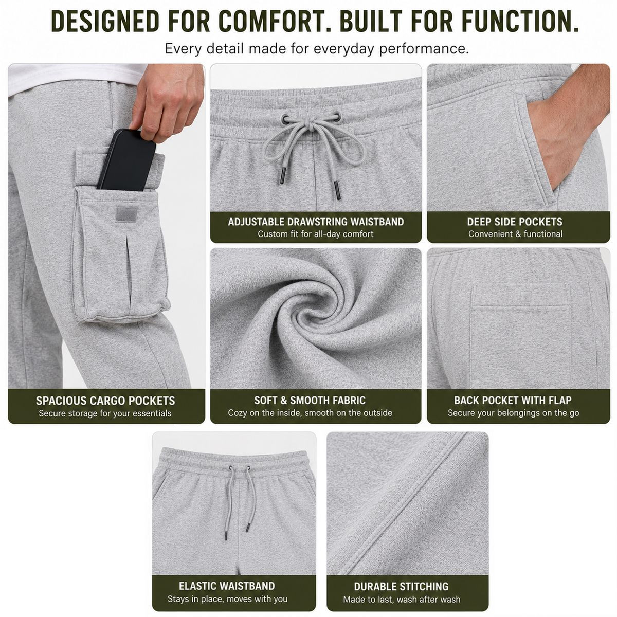 Men's Modern Fit Fleece Lined Jogger Sweatpants product image