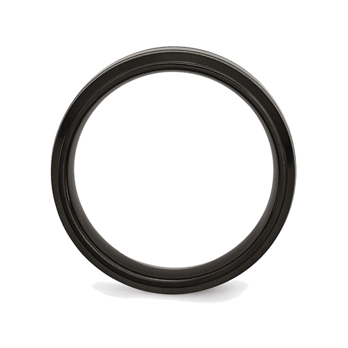 7mm Men's Chisel Comfort-Fit Black Titanium Wedding Band Ring product image
