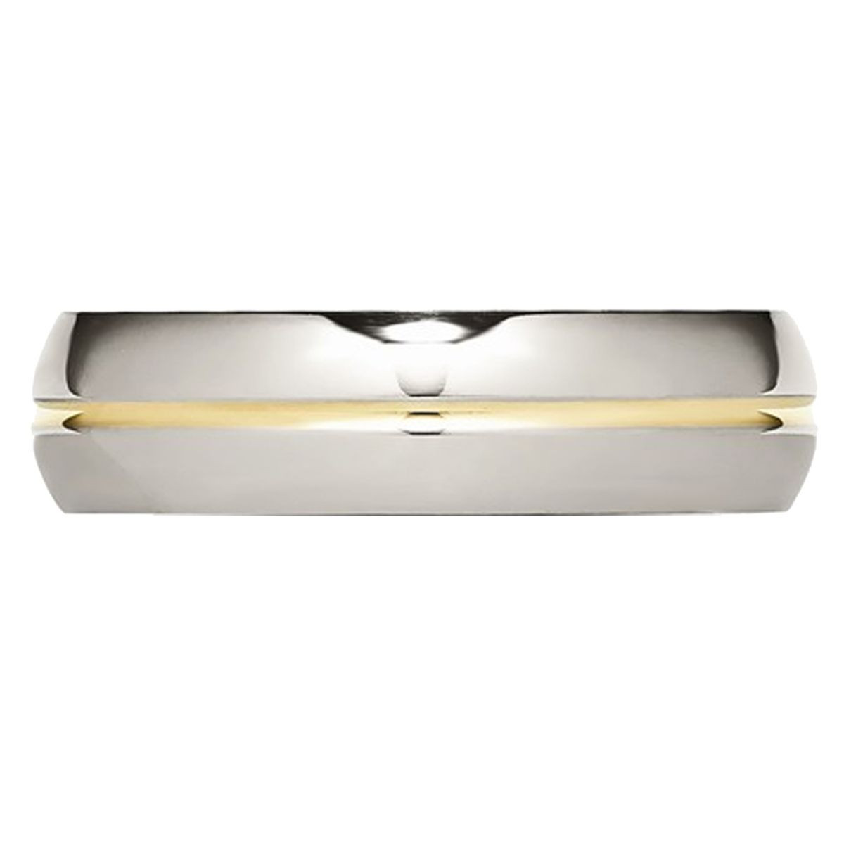 6mm Men's Chisel Titanium Yellow Plated Wedding Band Ring product image