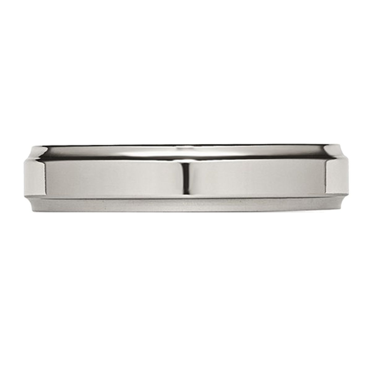 5mm Men's Comfort Fit Ridged Edge Titanium Wedding Band Ring product image
