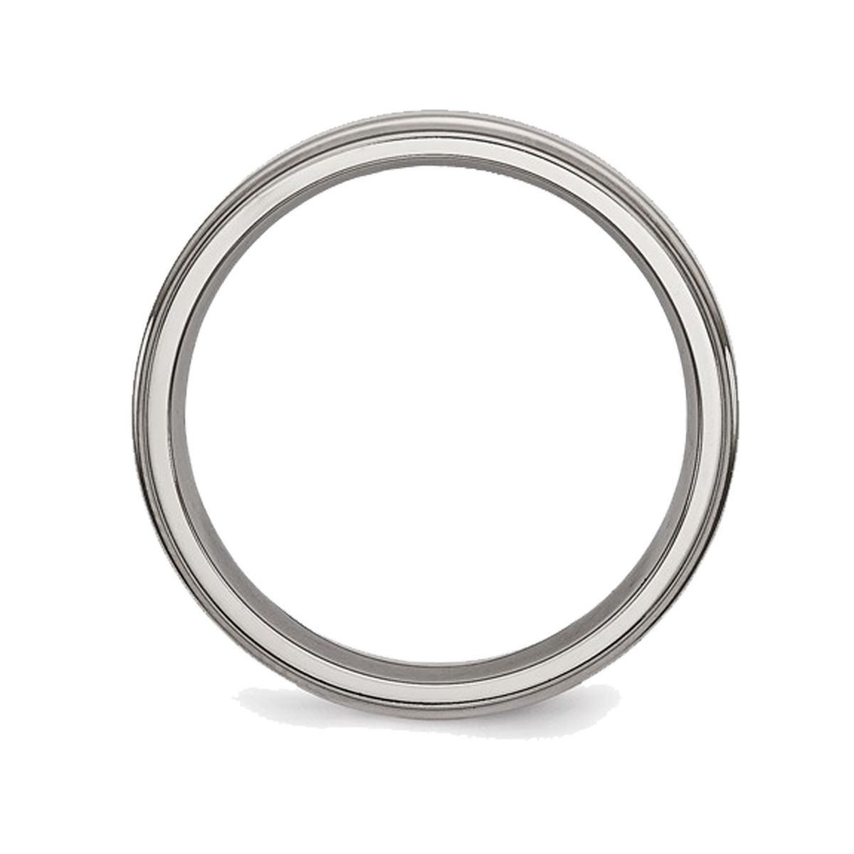 5mm Men's Comfort Fit Ridged Edge Titanium Wedding Band Ring product image