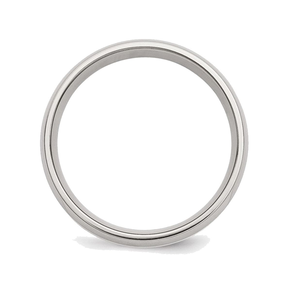 6mm Men's Chisel Comfort Fit Wedding Band Ring with Silver Inlay product image