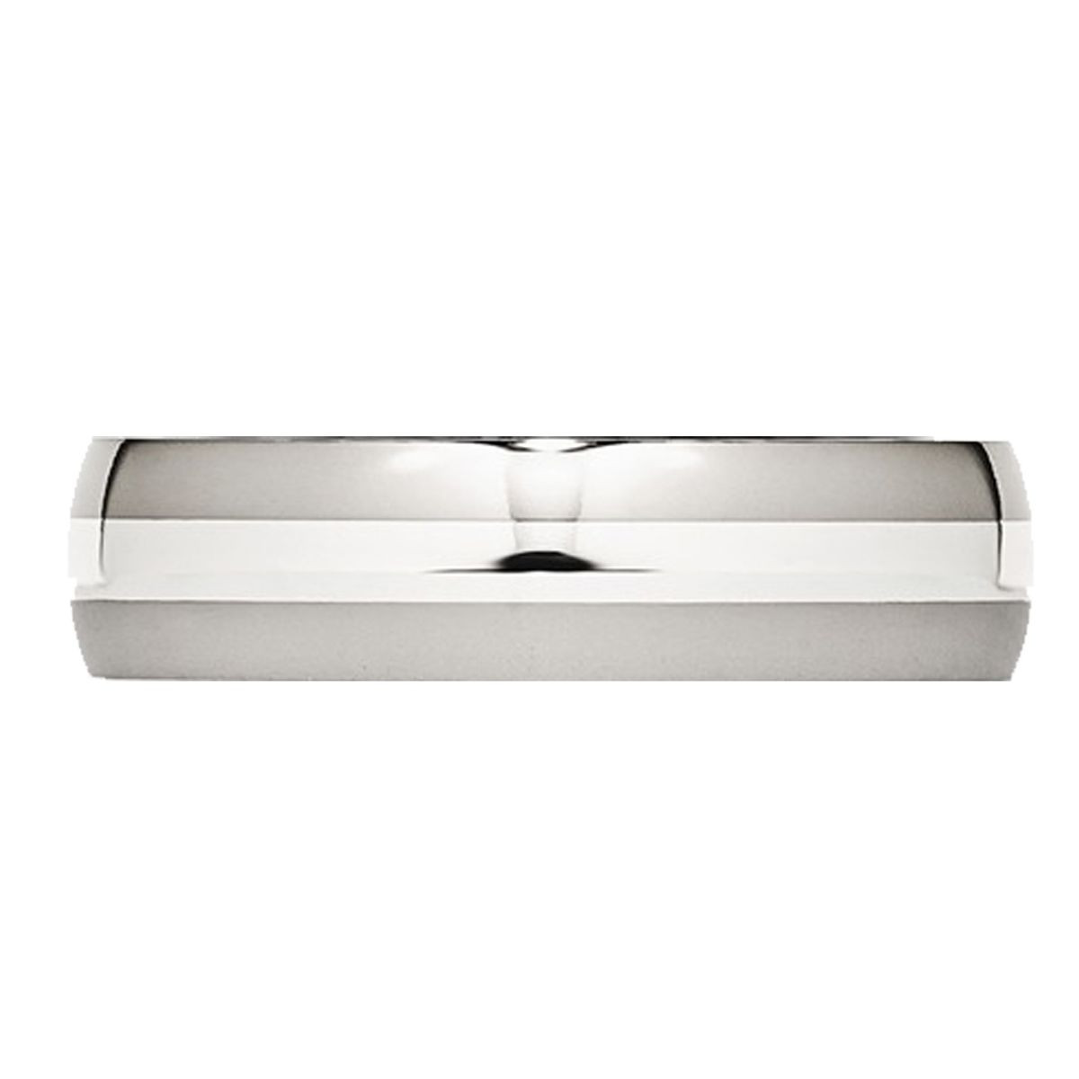 6mm Men's Chisel Comfort Fit Wedding Band Ring with Silver Inlay product image