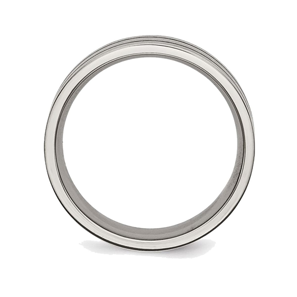 7mm Men's Chisel Titanium Enamel and Grooved Brushed Wedding Band Ring product image