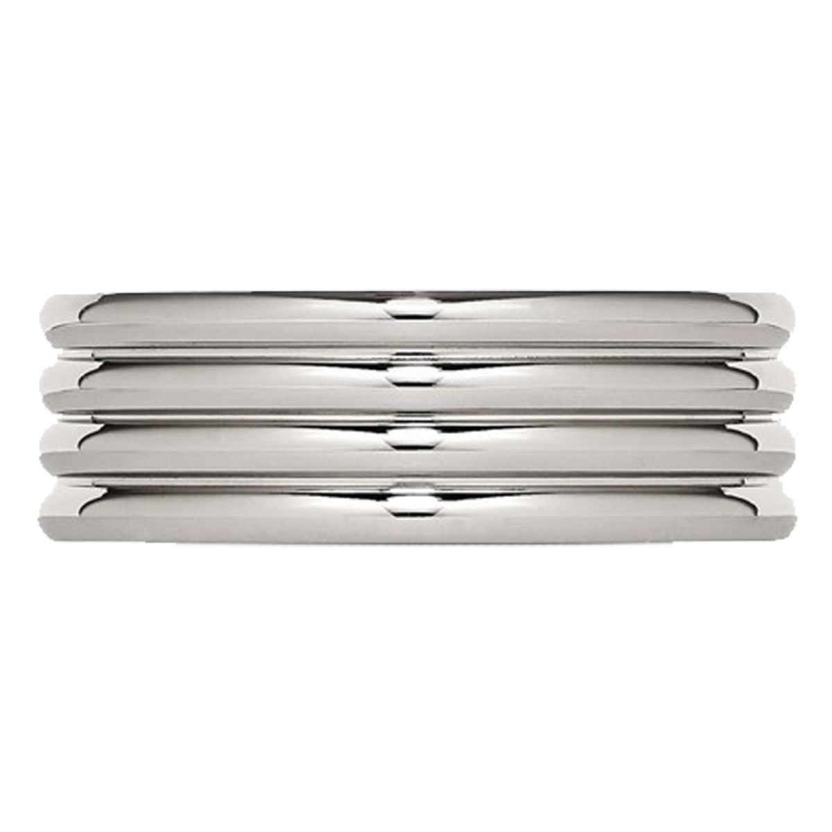 8mm Chisel Stainless Steel Grooved Comfort Fit Wedding Band Ring product image
