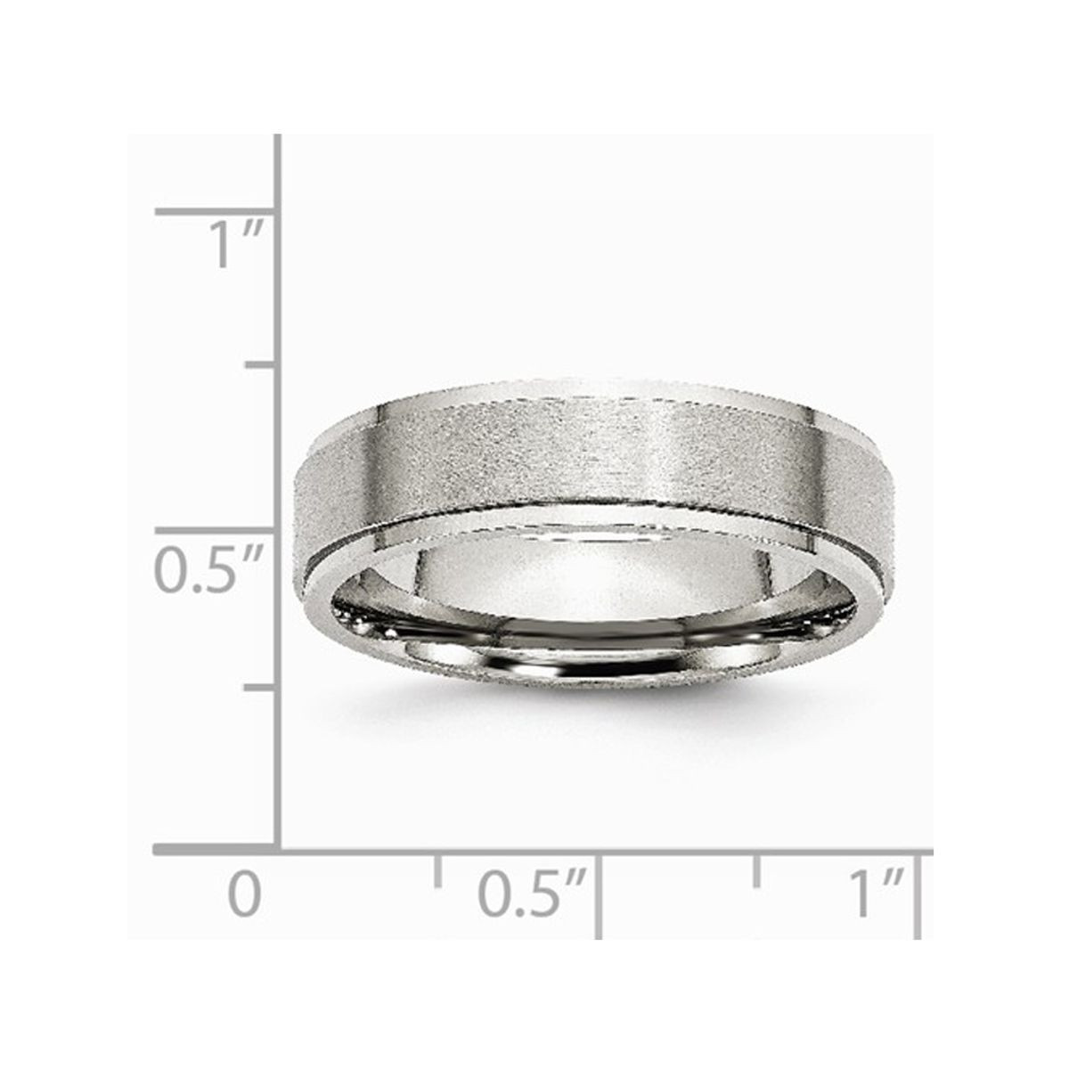 6mm Men's Chisel Satin Stainless Steel Comfort Fit Wedding Band Ring  product image