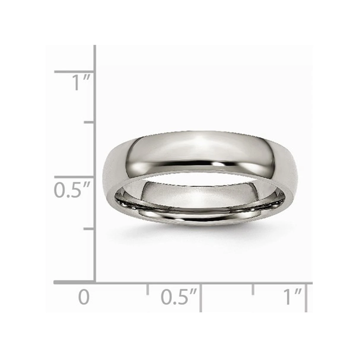 5mm Men's Chisel Titanium Polished Wedding Band Ring product image