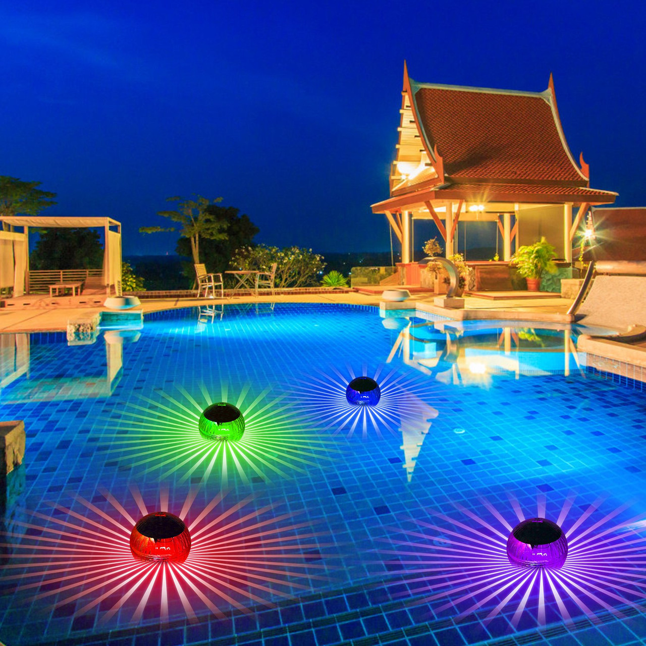 7-Color Solar Floating Ball Light product image