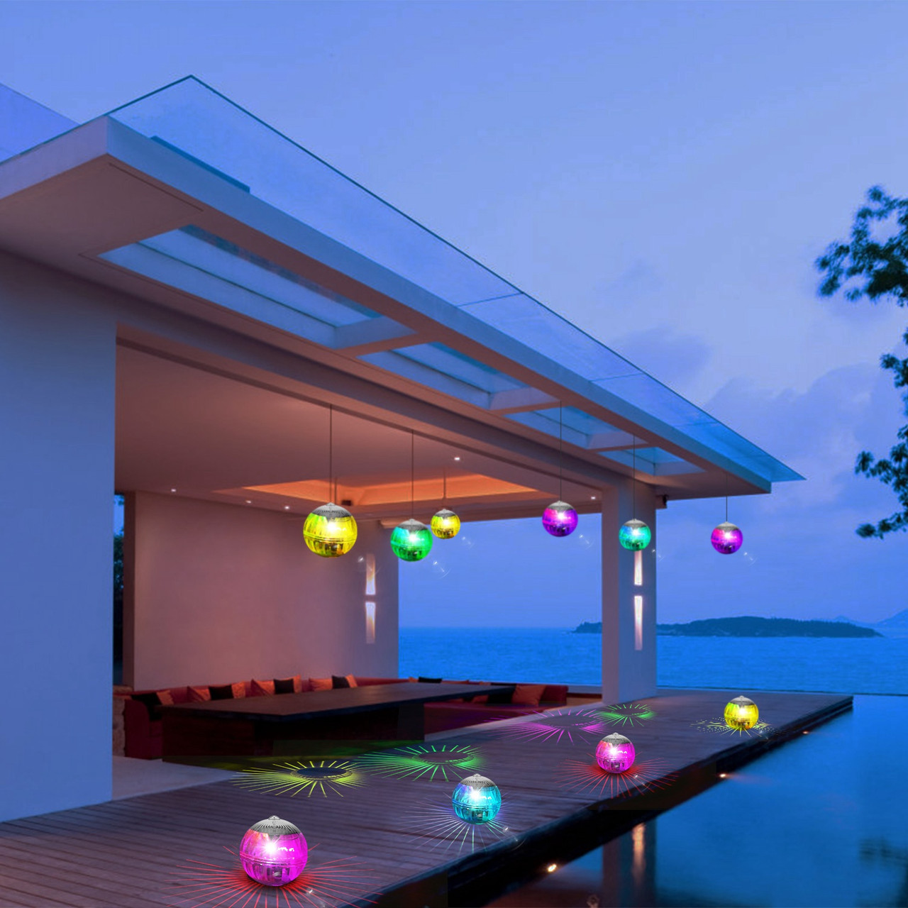 7-Color Solar Floating Ball Light product image
