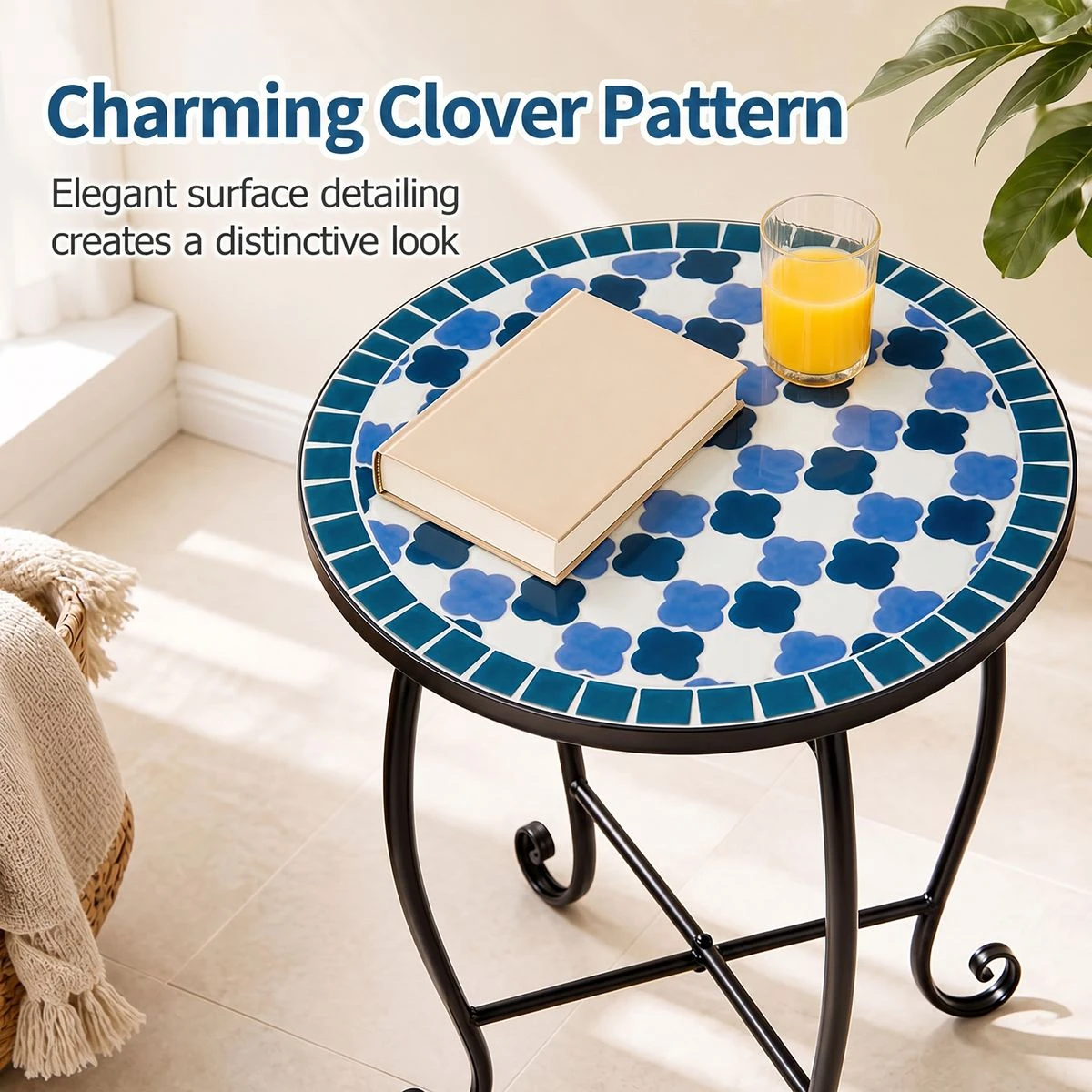 Metal Mosaic Patio Side Table  product image