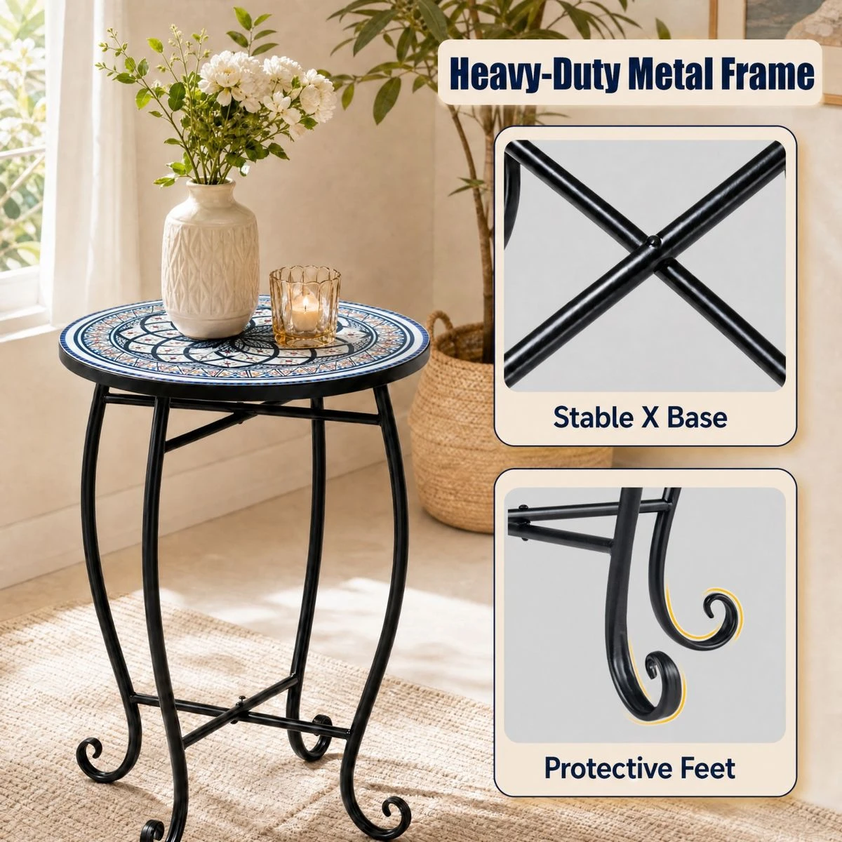 Metal Mosaic Patio Side Table  product image