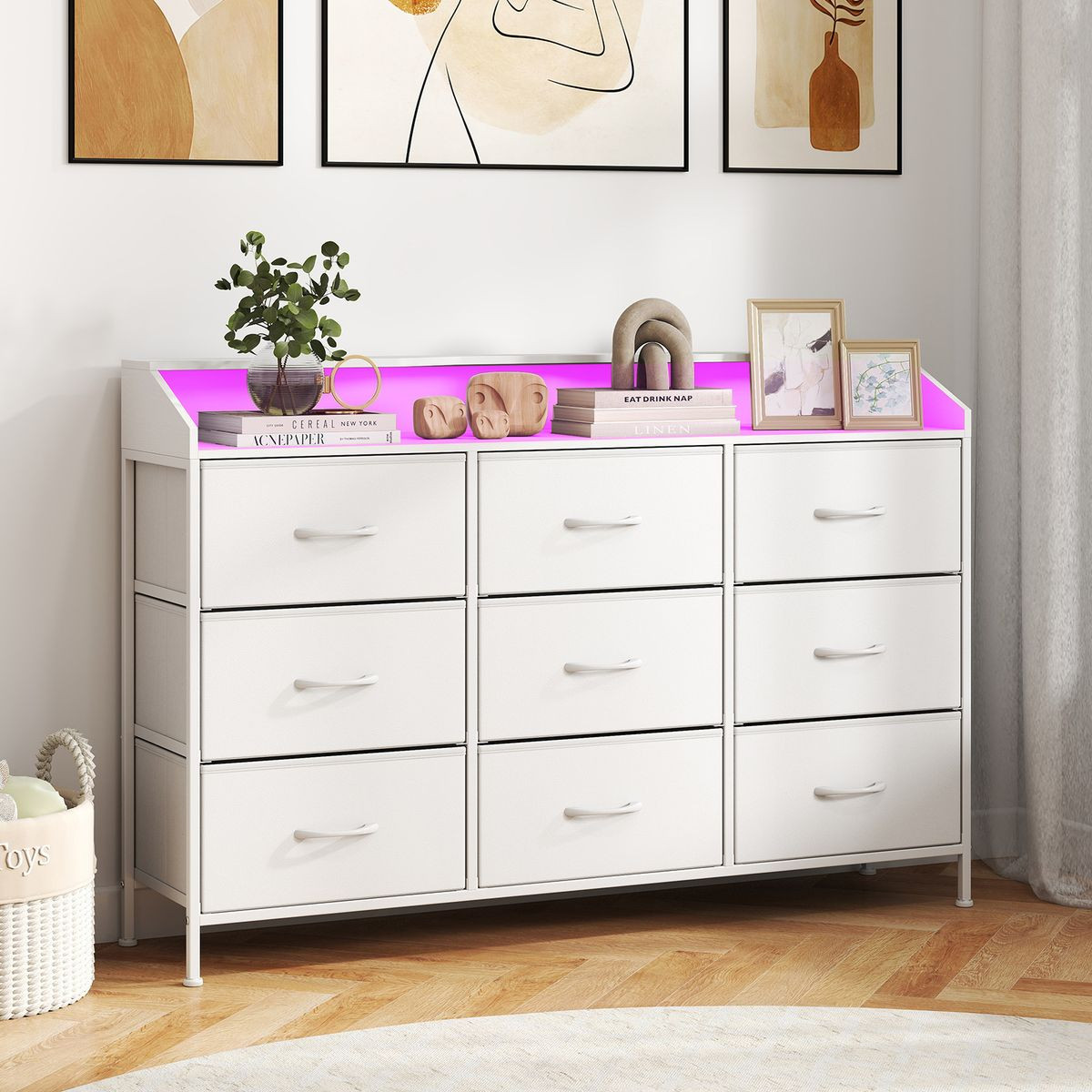 LED Fabric Drawer Dresser  product image