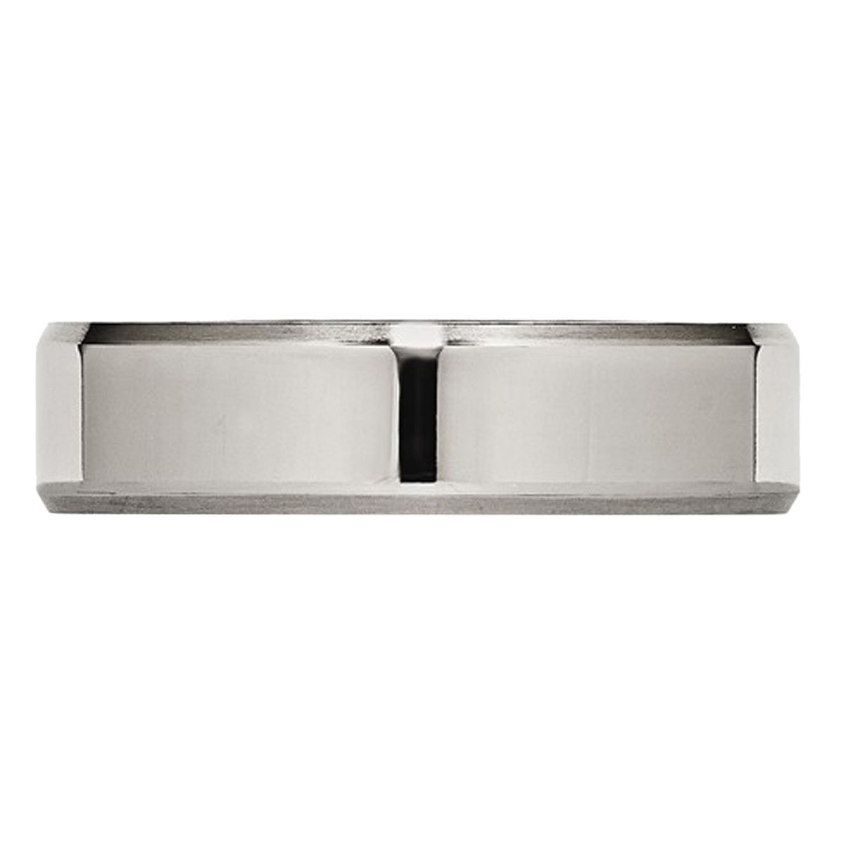 6mm Ladies Chisel Titanium Wedding Band Ring with Beveled Edge product image