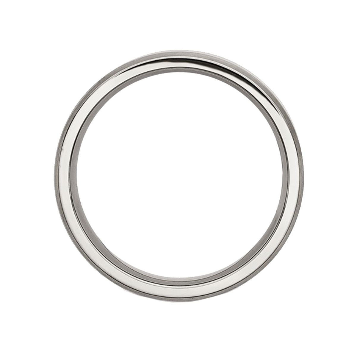 6mm Ladies Chisel Titanium Wedding Band Ring with Beveled Edge product image