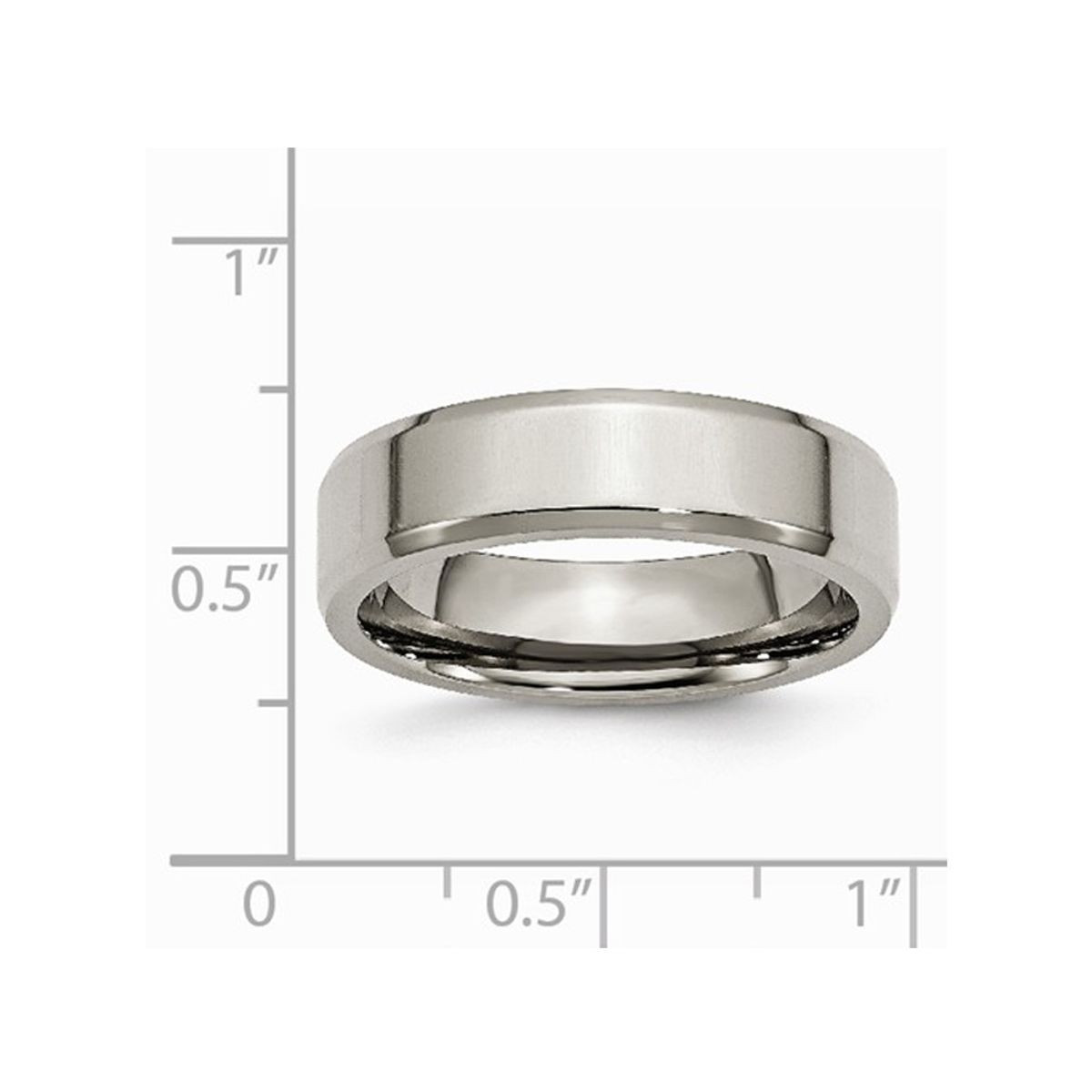 6mm Unisex Chisel Comfort Fit Titanium Wedding Band Ring  product image