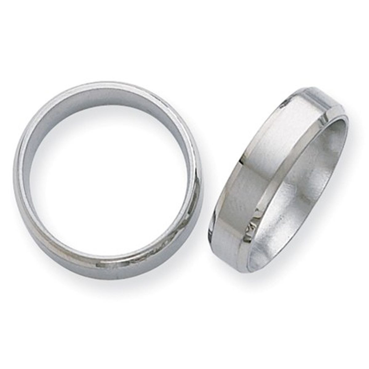 6mm Men's Chisel Titanium Wedding Band Ring with Beveled Edge product image